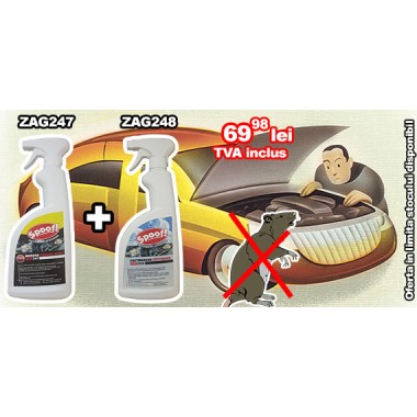 Pachet promotional Spray antirozatoare auto ZAG247 + Spray pentru indepartare miros rozatoare ZAG248